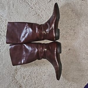 Salvatore Ferragamo, women's 7.5 brown leather boots